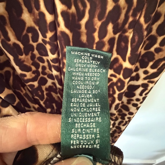 Lauren Ralph Lauren Animal print Stretch Ruching Flattering Cocktail Dress Sz.14 - Picture 8 of 9